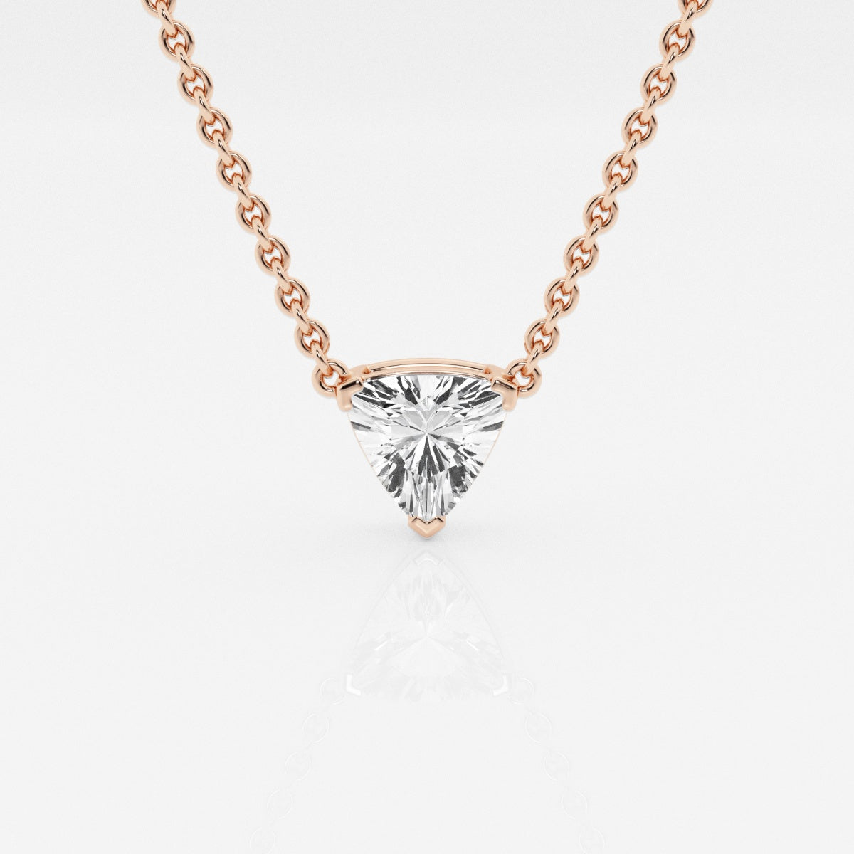 Trillion Cut Moissanite Diamond Solitaire 18k Gold Pendant