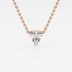 Trillion Cut Moissanite Diamond Solitaire 14k Gold Pendant