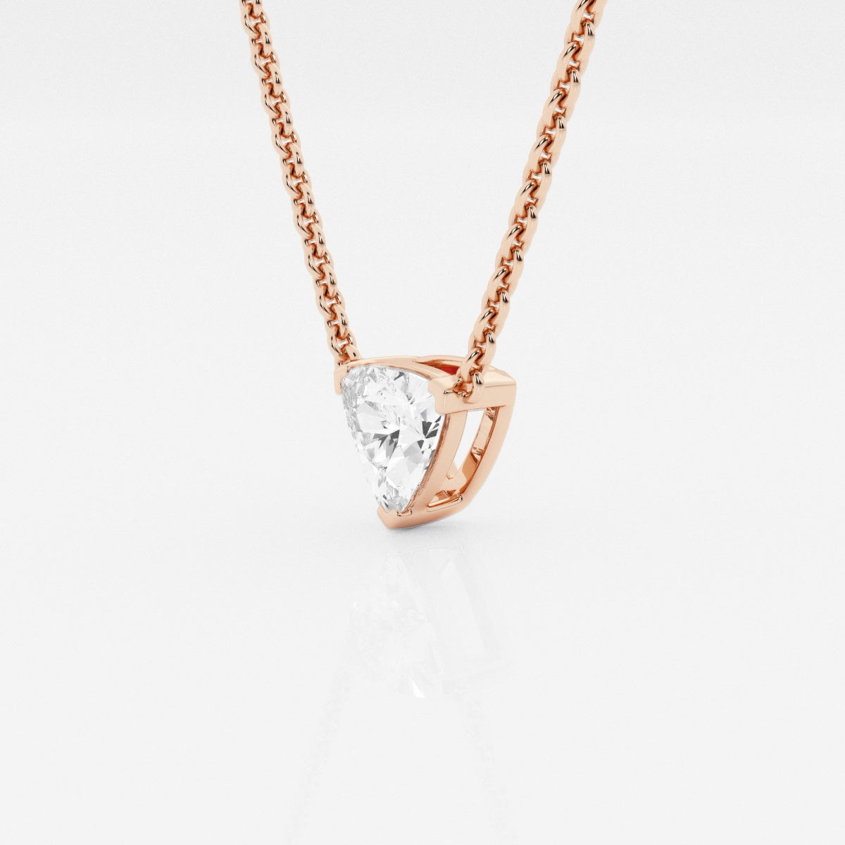 Trillion Cut Moissanite Diamond Solitaire 18k Gold Pendant