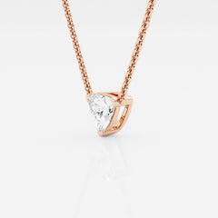 Trillion Cut Moissanite Diamond Solitaire 18k Gold Pendant