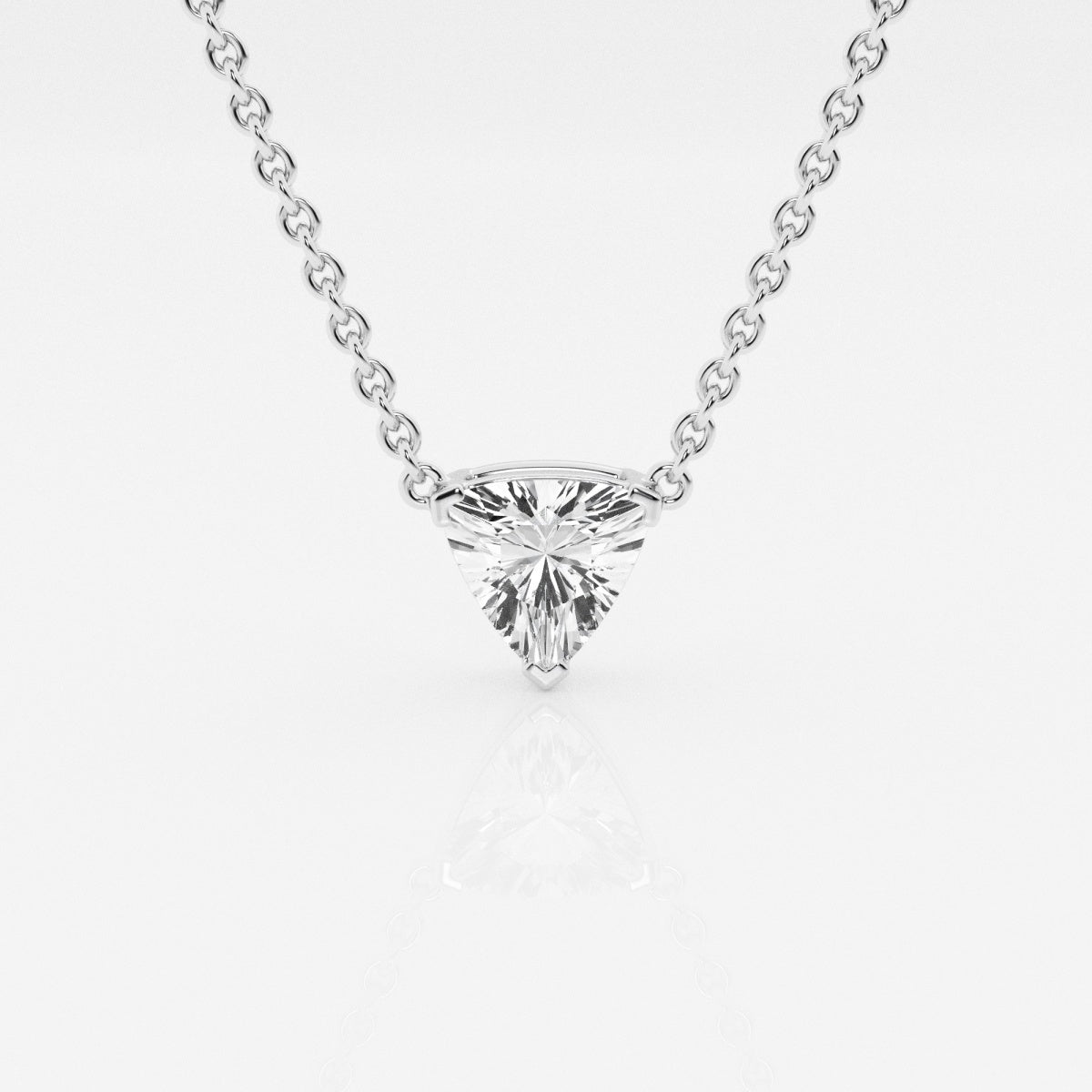 Trillion Cut Moissanite Diamond Solitaire Sterling Silver Pendant