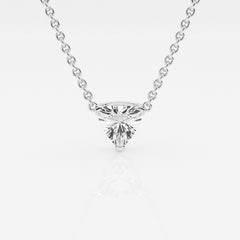 Trillion Cut Moissanite Diamond Solitaire Sterling Silver Pendant