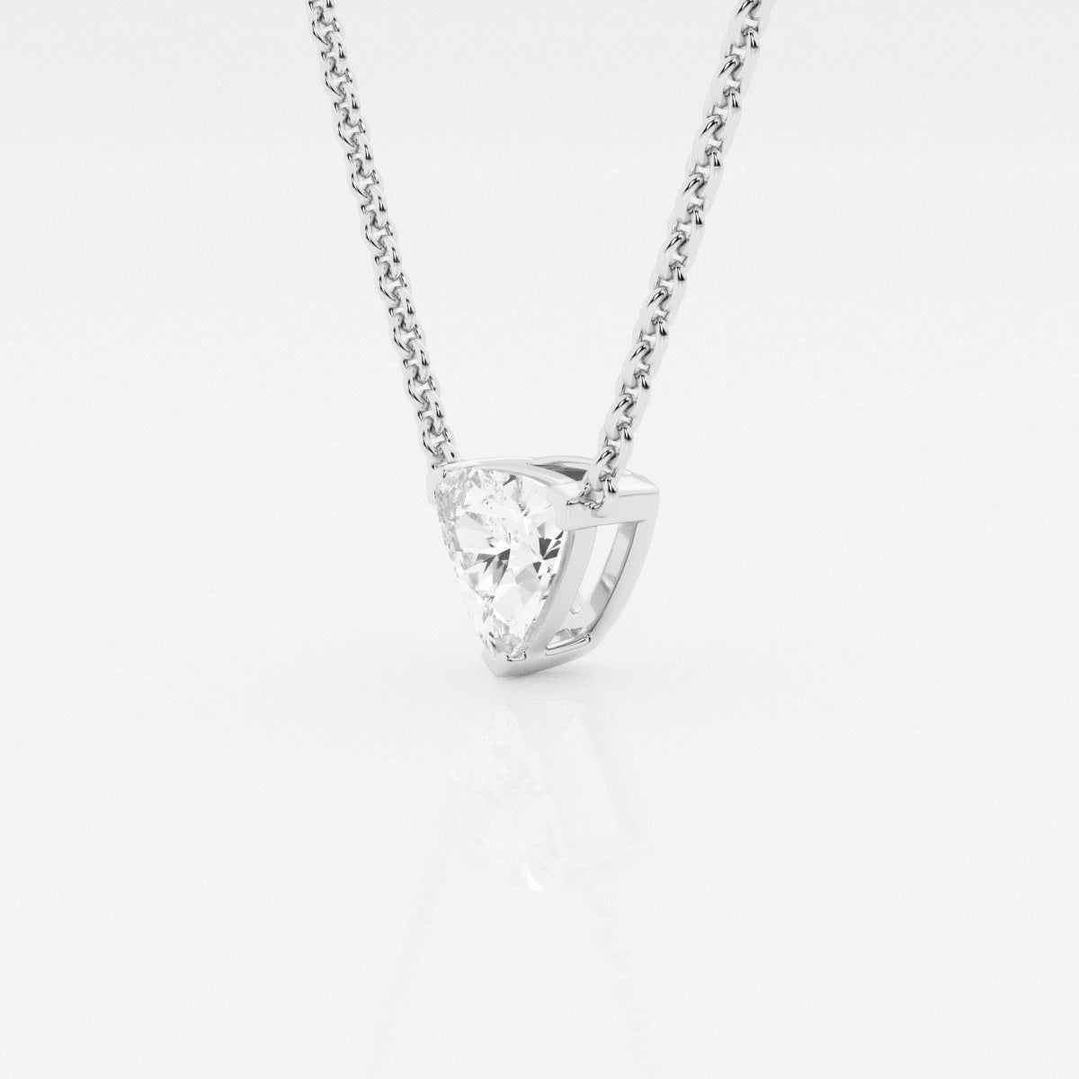 Trillion Cut Moissanite Diamond Solitaire Sterling Silver Pendant