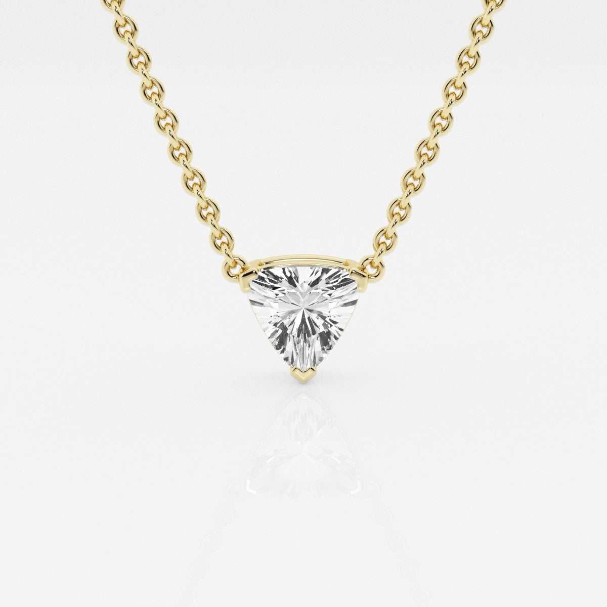 Trillion Cut Moissanite Diamond Solitaire 18k Gold Pendant