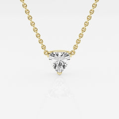 Trillion Cut Moissanite Diamond Solitaire 18k Gold Pendant