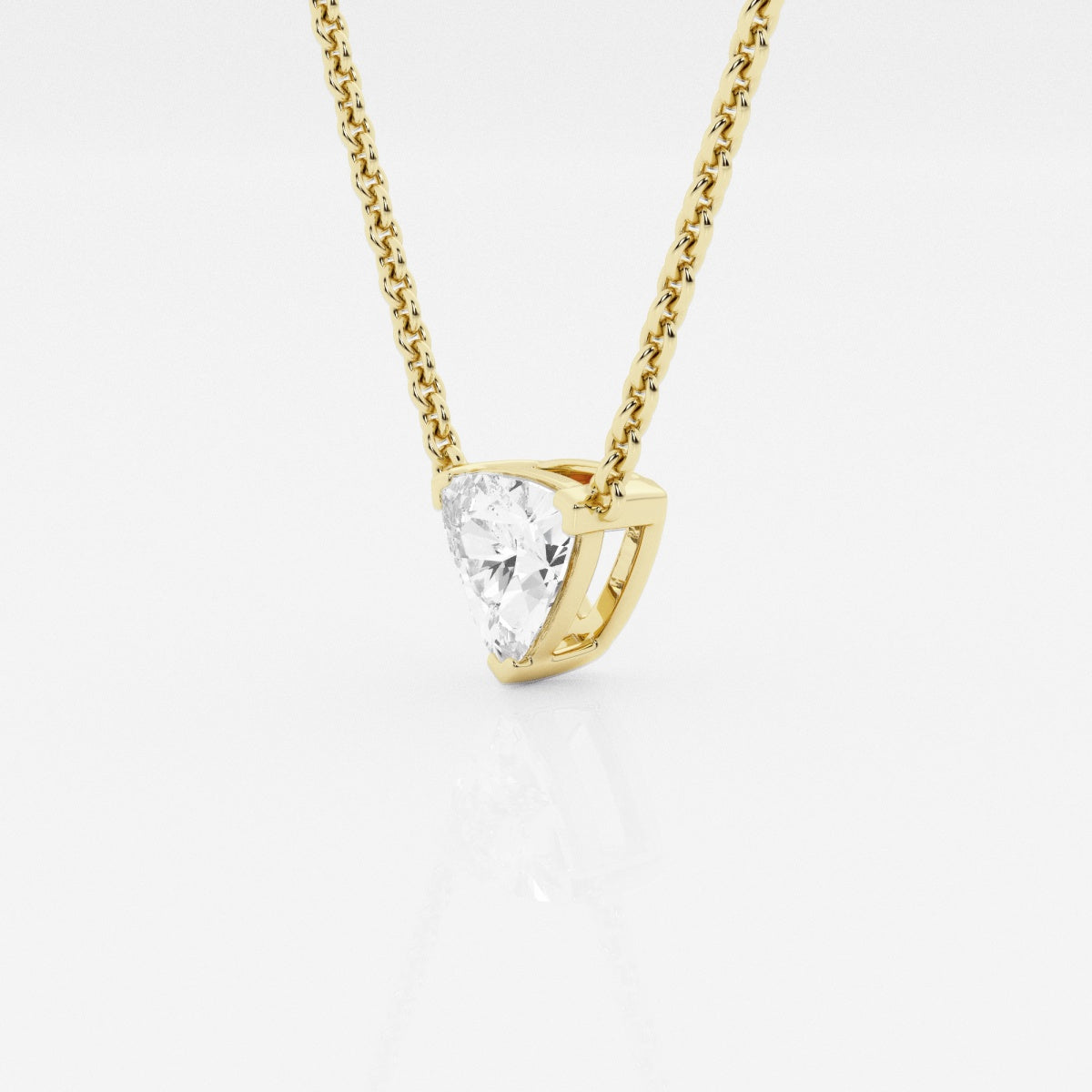 Trillion Cut Moissanite Diamond Solitaire 18k Gold Pendant