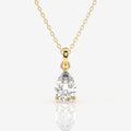 Pear Cut Lab Grown Diamond Solitaire 14k Gold Pendant
