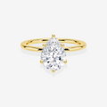 Pear Cut Lab Grown Diamond Solitaire Engagement 14k Gold Ring