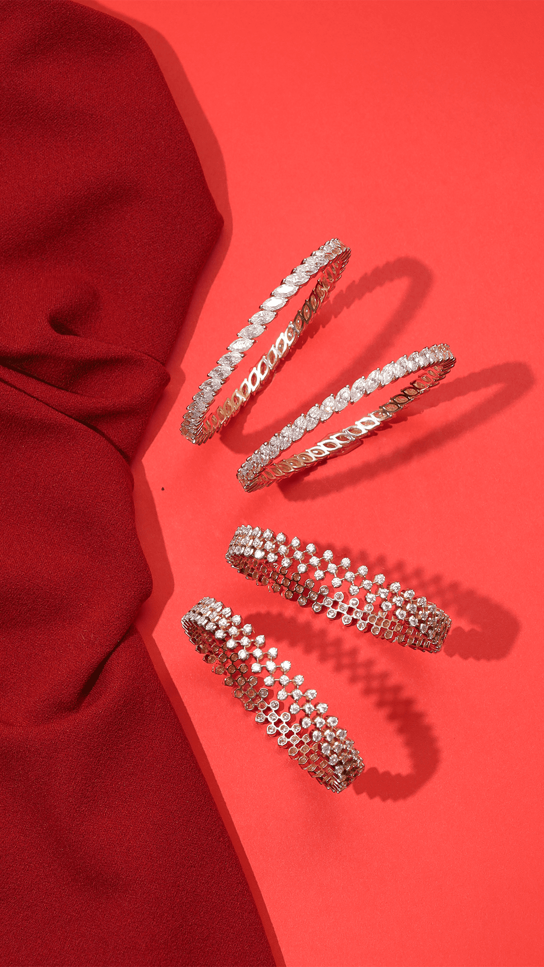 Elegant Lab Grown Diamond Bangles For Festive And Bridal Wear