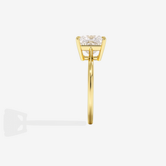 Premium Asscher Cut Lab Grown Diamond Provence Solitaire Engagement 14K Gold Ring