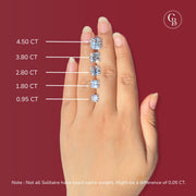 Premium Asscher Cut Moissanite Diamond Petite Solitaire Engagement Sterling Silver Ring