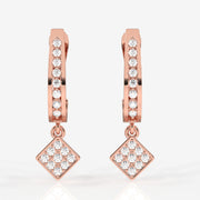 Premium Diamond Dew Lab Grown Hoops 14k Gold Earrings