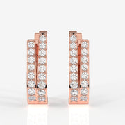 Premium Dual Gleam Lab Grown Hoop 14k Gold Earrings