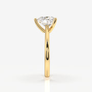 Premium Heart Cut Lab Grown Diamond Classic Solitaire Engagement 14k Gold Ring
