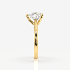 Premium Heart Cut Lab Grown Diamond Classic Solitaire Engagement 14k Gold Ring