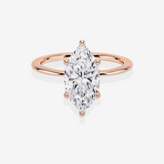 Premium Marquise Cut Lab Grown Diamond Classic Solitaire Engagement 14k Gold Ring
