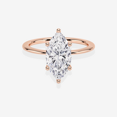 Premium Marquise Cut Lab Grown Diamond Classic Solitaire Engagement 14k Gold Ring