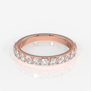 Premium Round Cut Lab Grown Diamond Wedding 14k Gold Band Ring