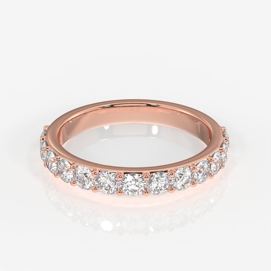 Premium Round Cut Lab Grown Diamond Wedding 14k Gold Band Ring