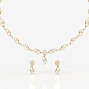 Premium Round Cut Moissanite Diamond Sterling Silver Necklace & Earrings