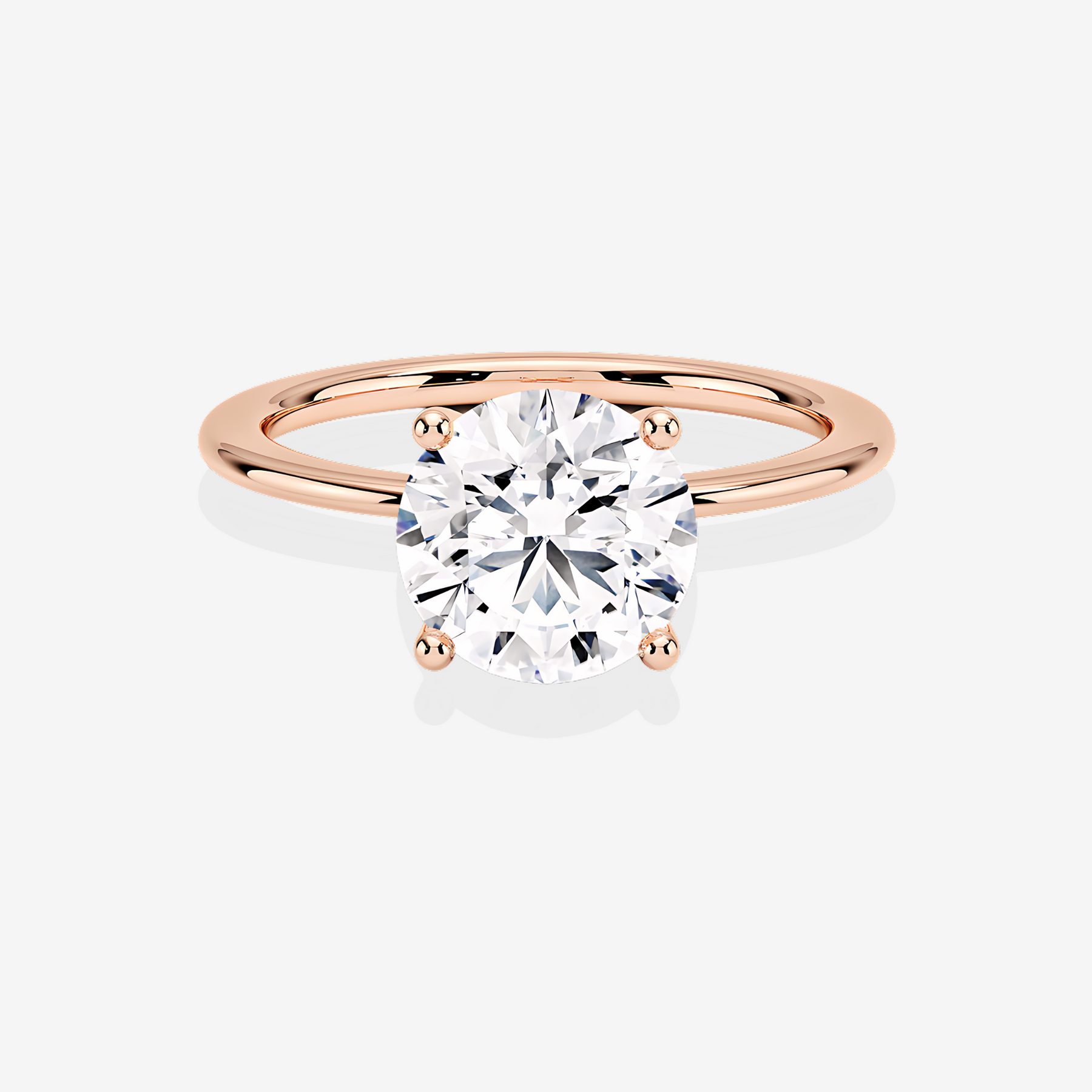 Premuim Round Cut Moissanite Diamond Solitaire Engagement Sterling Silver Ring