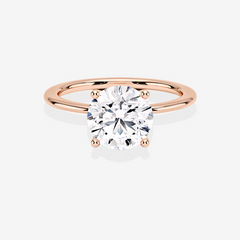 Premuim Round Cut Moissanite Diamond Solitaire Engagement Sterling Silver Ring