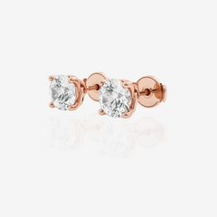 Premuim Round Cut Moissanite Diamond Twisted Certified Stud Sterling Silver Earrings