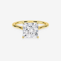 Princess Cut Lab Grown Diamond Petite Solitaire Engagement 14k Gold Ring