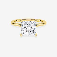 Princess Cut Lab Grown Diamond Solitaire Engagement 14k Gold Ring