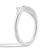 Round Cut Moissanite Diamond Wedding Band 14K Gold Ring