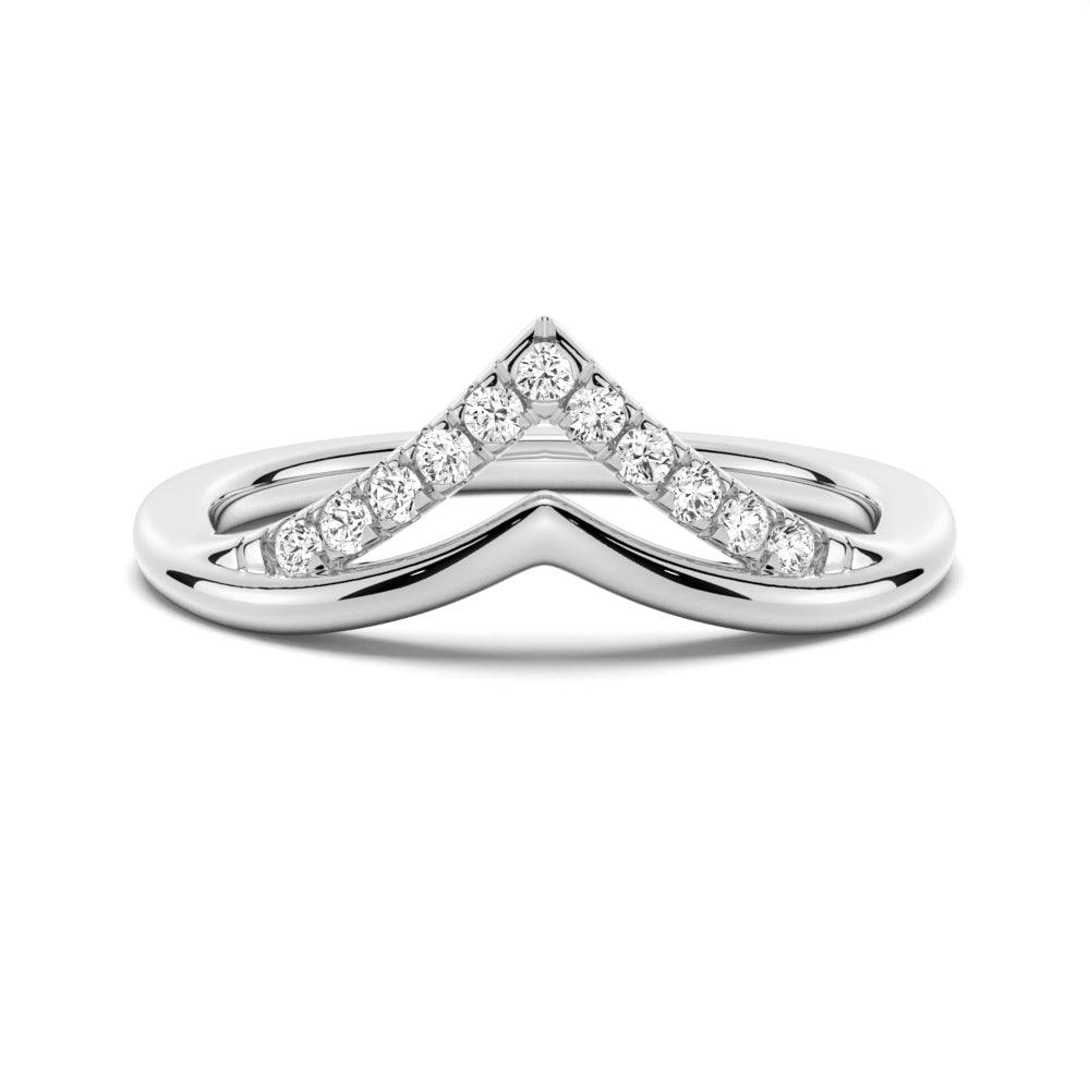 Round Cut Moissanite Diamond Wedding Band 14K Gold Ring