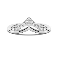 Round Cut Moissanite Diamond Wedding Band Sterling Silver Ring