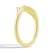 Round Cut Moissanite Diamond Wedding Band 14K Gold Ring