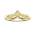 Round Cut Moissanite Diamond Wedding Band 14K Gold Ring