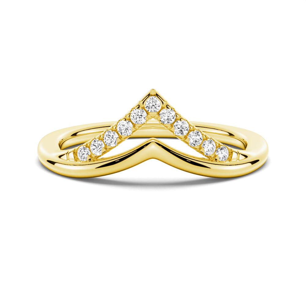 Round Cut Moissanite Diamond Wedding Band 14K Gold Ring