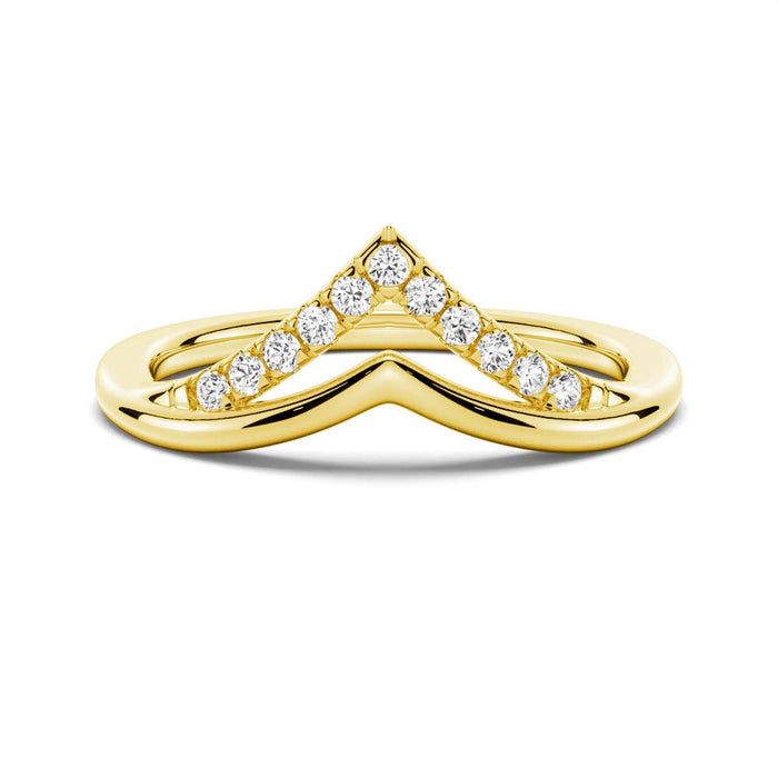 Round Cut Moissanite Diamond Wedding Band Sterling Silver Ring