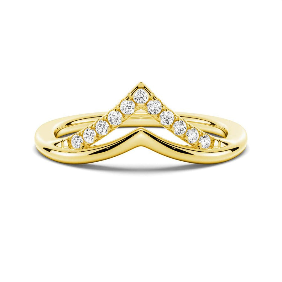 Round Cut Moissanite Diamond Wedding Band 14K Gold Ring