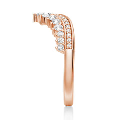 Round Cut Moissanite Diamond Wedding Band Sterling Silver Ring