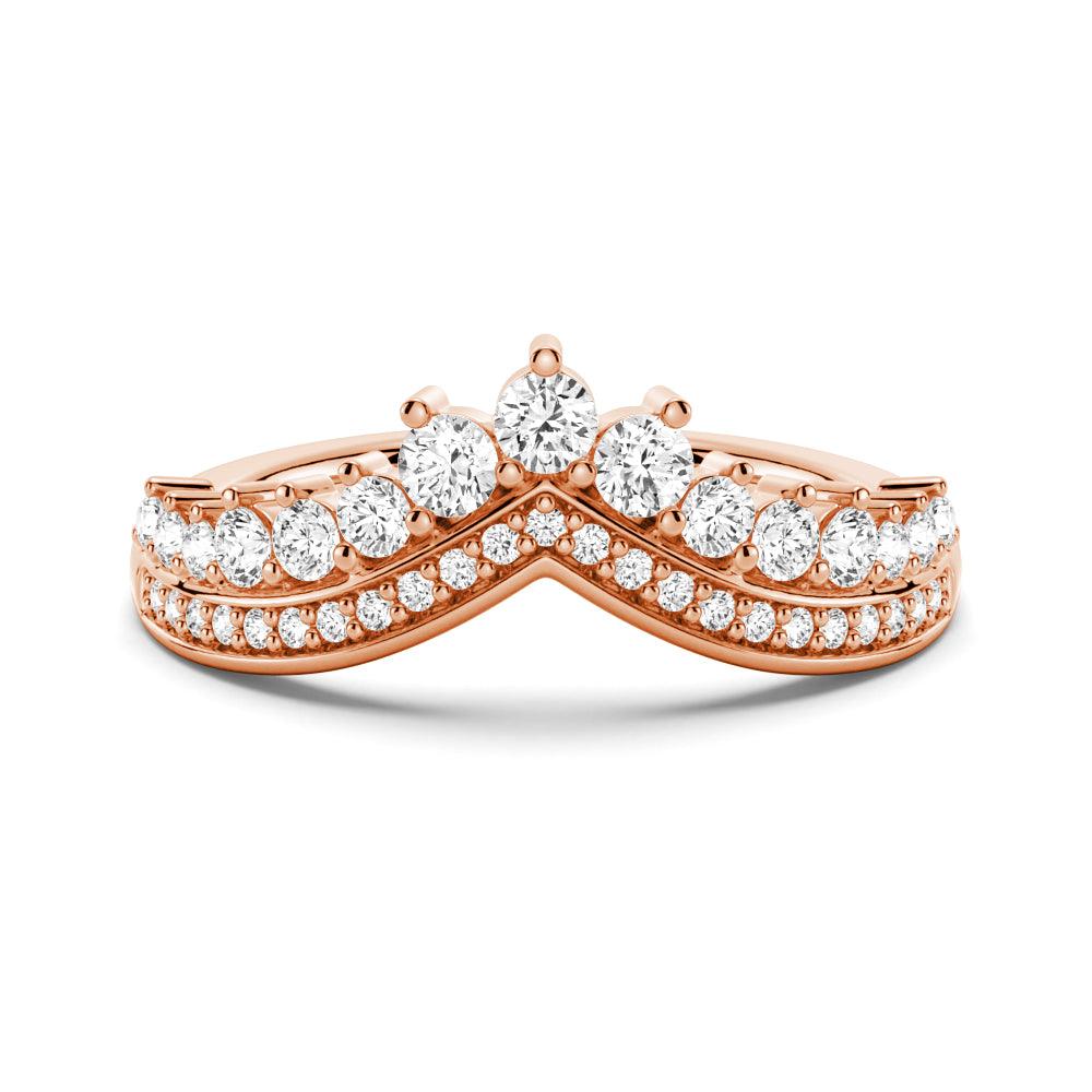 Round Cut Moissanite Diamond Wedding Band Sterling Silver Ring