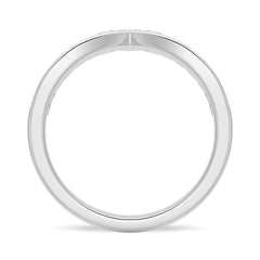 Round Cut Moissanite Diamond Wedding Band Sterling Silver Ring