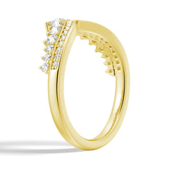 Round Cut Moissanite Diamond Wedding Band Sterling Silver Ring