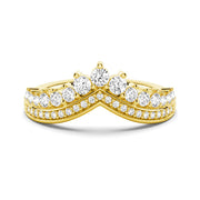 Round Cut Moissanite Diamond Wedding Band 14K Gold Ring