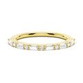Emerald Cut Moissanite Diamond Wedding Band Sterling Silver Ring