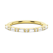 Emerald Cut Moissanite Diamond Wedding Band 18K Gold Ring