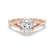 Heart Cut Moissanite Diamond Engagement 18K Gold Ring