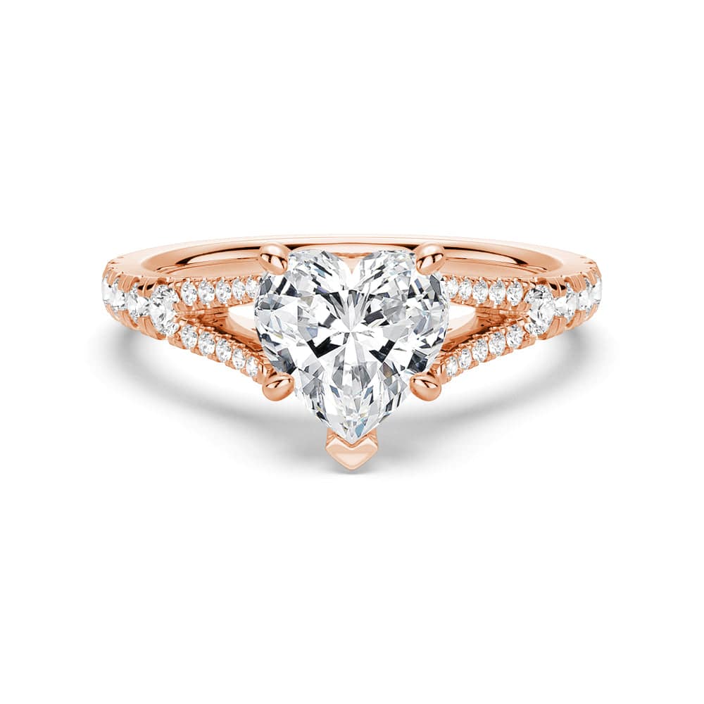 Heart Cut Moissanite Diamond Engagement 18K Gold Ring