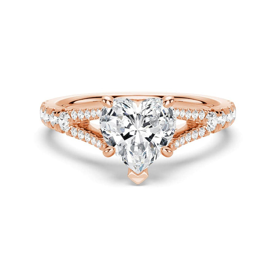 Heart Cut Moissanite Diamond Engagement 18K Gold Ring