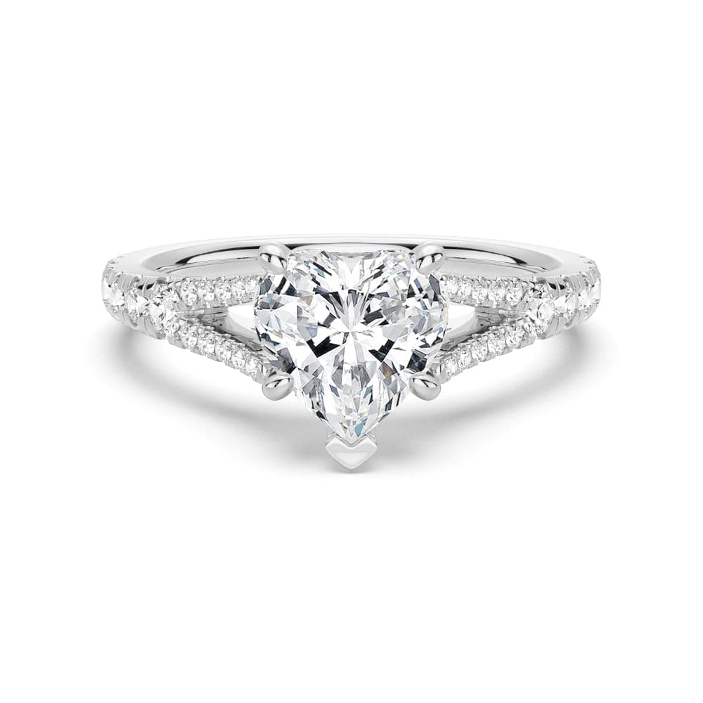 Heart Cut Moissanite Diamond Engagement 18K Gold Ring
