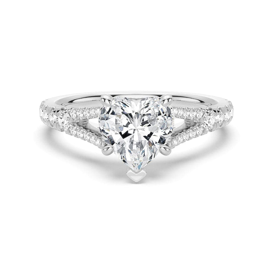 Heart Cut Moissanite Diamond Engagement 18K Gold Ring