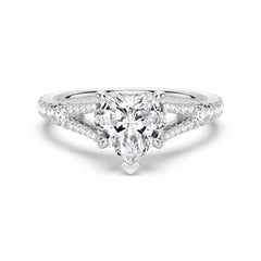 Heart Cut Moissanite Diamond Engagement Sterling Silver Ring